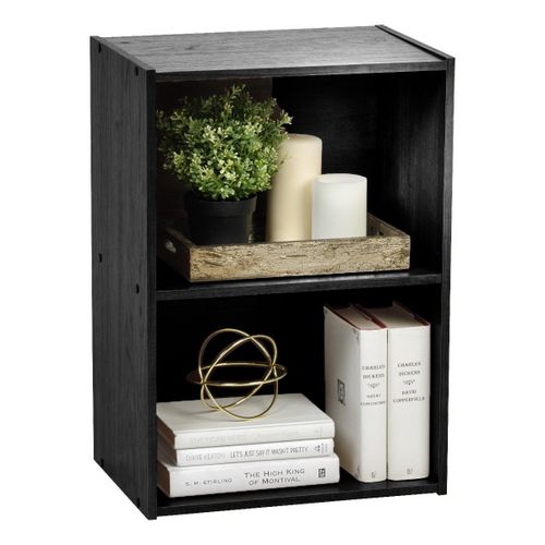 Iris Ohyama, Armoire De Rangement En Bois Avec tagres, Modulable,Bureau, Salon, Chambre - Cx-4 , L125.7 X P29.8 X H5.5 Cm, Chne Gris