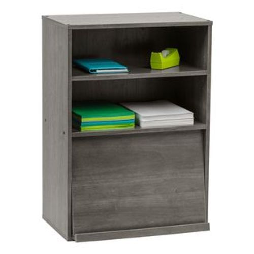 Iris Ohyama, Meuble De Rangement Avec Portes Et tagres, Modulable,Bureau, Salon, Chambre - Chr-1, L86.5 X P42.3 X H16.9 Cm, Chne Gris