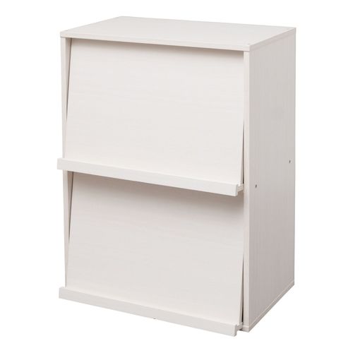 Iris Ohyama, Meuble De Rangement Avec Portes Et tagres, Modulable,Bureau, Salon, Chambre - Chr-2, L86.5 X P42.3 X H16.9 Cm, Chne Blanc