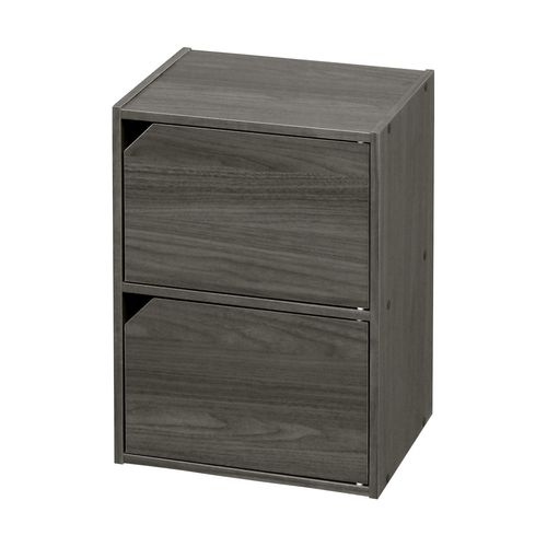 Iris Ohyama, Meuble De Rangement Avec Tiroirs, Style Industriel, Bureau, Salon, Chambre - Mdb-3d, L 36,6 X P 29 X H 73,2 Cm, Chne Noir