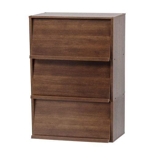 Iris Ohyama, Module Furniture Chr-3 Meuble De Rangement 3 Niches  Porte Rabattable En Bois Mdf, Engineered Wood, Chne Brun