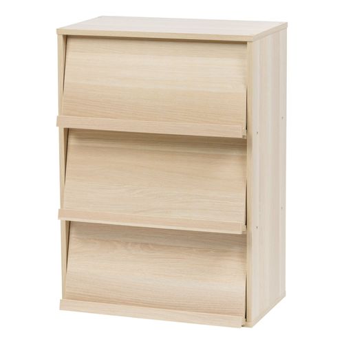 Iris Ohyama, Module Furniture Chr-3 Meuble De Rangement 3 Niches  Porte Rabattable En Bois Mdf, Engineered Wood, Chne Clair