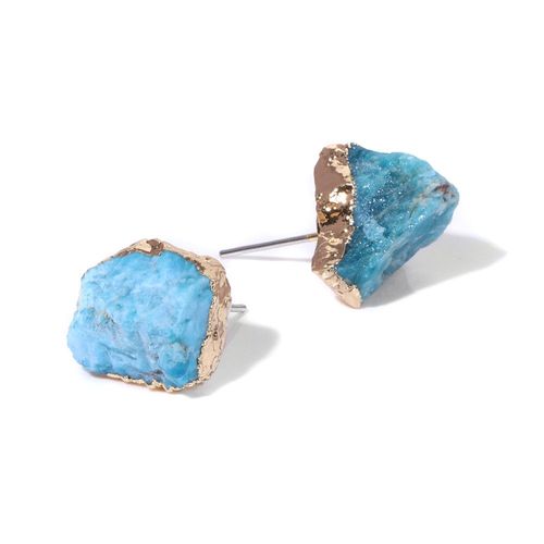 Irregualr-Boucles D'oreilles En Pierre Naturelle Pour Femme, Bijoux Faits  La Main, Agates, Quartz Rose, Bord De Document Localit