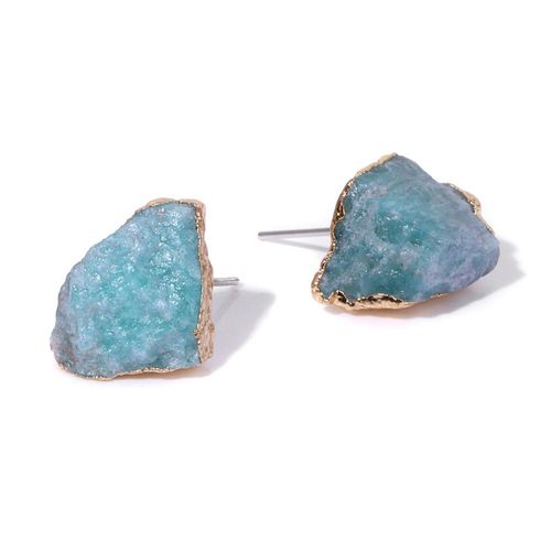 Irregualr-Boucles D'oreilles En Pierre Naturelle Pour Femme, Bijoux Faits  La Main, Agates, Quartz Rose, Bord De Document Localit