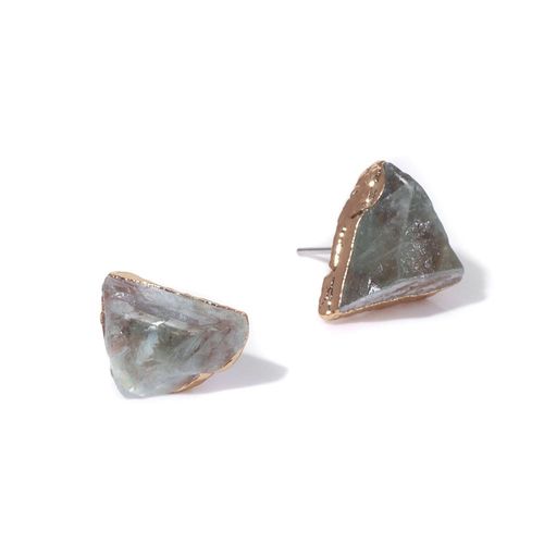 Irregualr-Boucles D'oreilles En Pierre Naturelle Pour Femme, Bijoux Faits  La Main, Agates, Quartz Rose, Bord De Document Localit