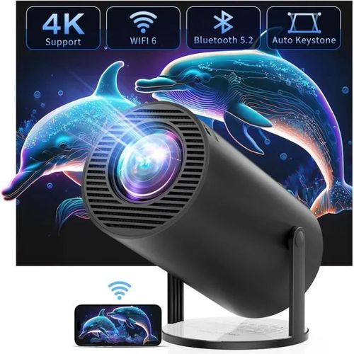 Isinbox Vidoprojecteur 4K Mini Portable 1080P Support 4K WiFi6 BT 5.0 Android HDMI