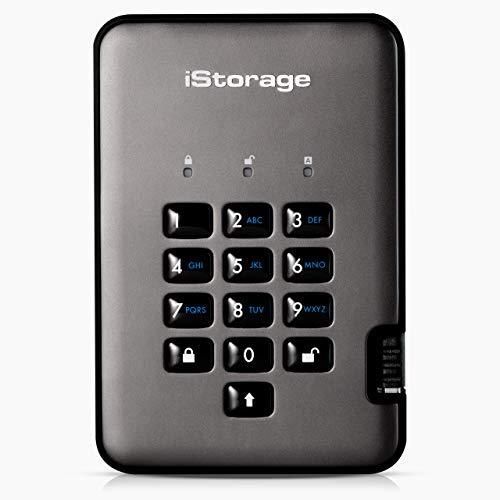 iStorage Disque dur externe diskAshur PRO2 HDD 4 to Disque Dur portatif scuris FIPS Level 3 Certifi Mot de Passe protg, rsistant  la poussire et 