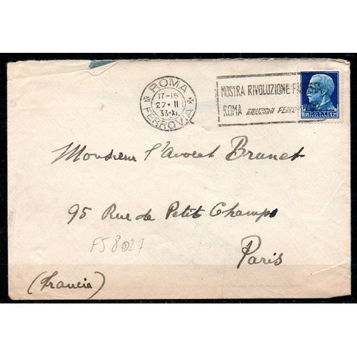 Italie France Rome 1933 Fd Texte Revolution Fachiste