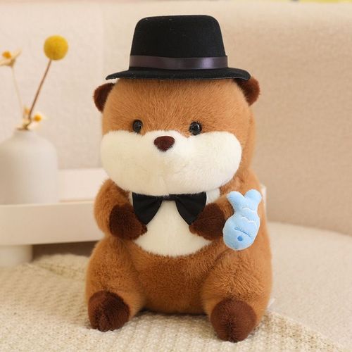 J'adore Manger Du Poisson Capybara Srie Peluche Poupe Poupe Enfants Fille Mignon Grand Oreiller Capybara Poisson Bleu Style Chapeau Haut De Forme - 30 Cm (270 G)