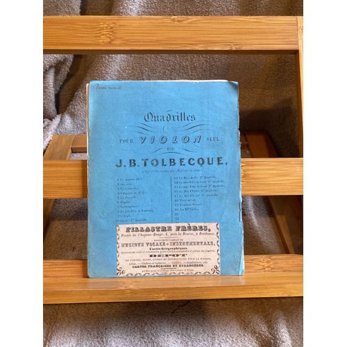 J.B. Tolbecque Quadrilles Pour Violon Seul 4 Partitions De Poche Ed. Meissonier