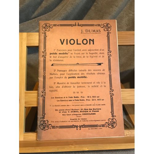 J. Dumas Violon Mthode tude Exercices Partition Chez L'auteur Sans Date