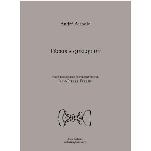 J'cris  Quelqu'un / Andr Bernold   