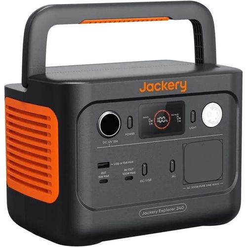Jackery Explorer Portable Power Station 240 V2, 256wh Lifep04 Battery, 300w Ac100w Usb-C Output, Fast Full Charge 1h Via App, Solar