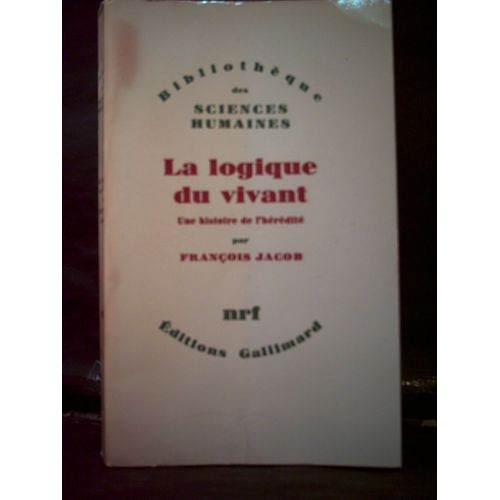 La Logique Du Vivant - Une Histoire De L'hrdit   de JACOB (Franois)  Format Beau livre 