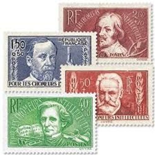 Jacques Callot-Hector Berlioz-Victor Hugo-Louis Pasteur Au Profit Des Chmeurs Intellectuels Anne 1936 N 330 331 332 333 Yvert Et Tellier Luxe