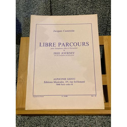 Jacques Casterede Libre Parcours Saxophone Alto Percussion Partition Ed. Leduc