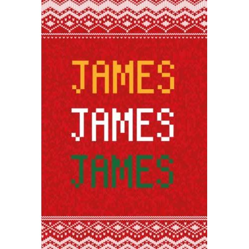 James: Personalized Writing Journal For Men Christmas Themed, Multi Colored (Custom Name Journal, Blank Journal, Write In Notebook, Knitted Pattern) Of Size 6x9 100 Pages For James   de Publishing By Lucas, Name Personalized  Format Broch 