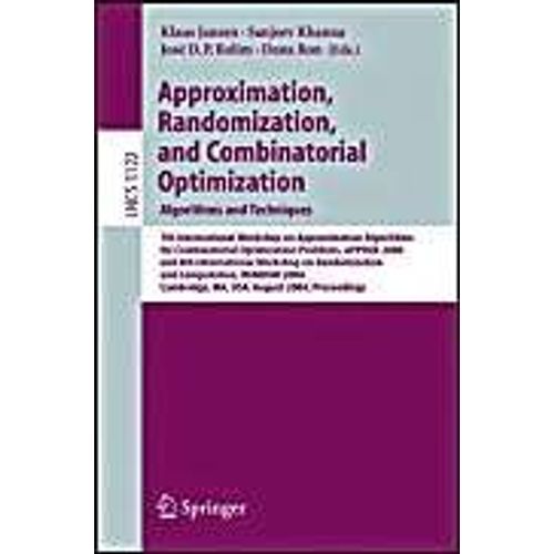 Approximation, Randomization And Combinatorial Optimization. Algorithms And Techniques   de Collectif  Format Broch 