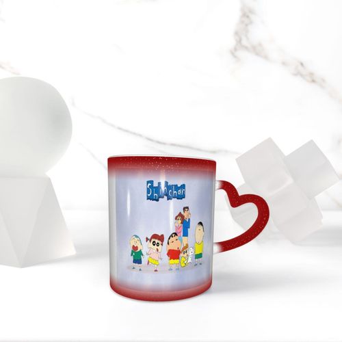 Japanese Anime Crayon Shin-Chan Cartoon Characters High-Value Coffee Mugs Color Change,330ml,Mini Ceramic Tea Cups Children's Milk Cup Safe Glaze Cartoon Models Home Drinking Large Capacity
