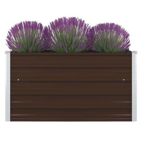 Jardinire 100 X 100 X 45 Cm Acier Galvanis Marron