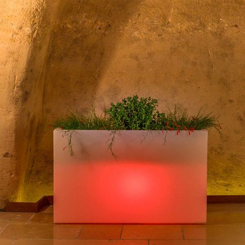 Jardinire Flowerpot En Rsine Rectangulaire 80x35 Cm Lampe Rouge