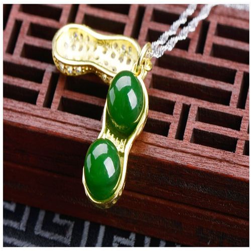 Jaspe Hetian Sculpt  La Main Pour Hommes Et Femmes, Collier Avec Pendentif En Forme D'arachides Colores, Cadeaux Porte-Bonheur  La Mode, Offre Spciale