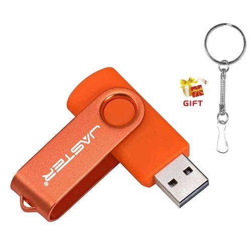 JASTER-Cl USB 2.0 avec gratuit,cl USB tanche,gravure laser,cl USB,cl USB,4 Go,8 Go,JOGift- Orange-128GB