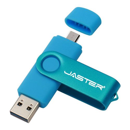 JASTER-Cl USB 2.0 OTG pour smartphone,tablette,PC,4 Go,8 Go,16 Go,32 Go,64 Go,interface micro procureur- Light blue-64 GO