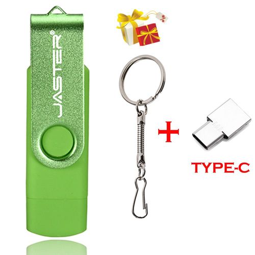 JASTER-Cl USB 2.0 rotative avec gratuit,cl USB OTG,cl USB noire,cadeau cratif,128 Go,64 Go,32 Go,16 Go,8 Go- Green-16GB
