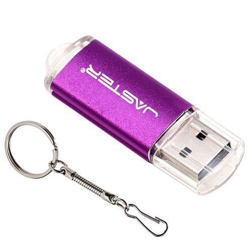 JASTER-Cls USB 2.0 en plastique pour ordinateur portable,cl USB professionnelle,porte-cls gratuit,cl USB noire- Purple-64 GO-A