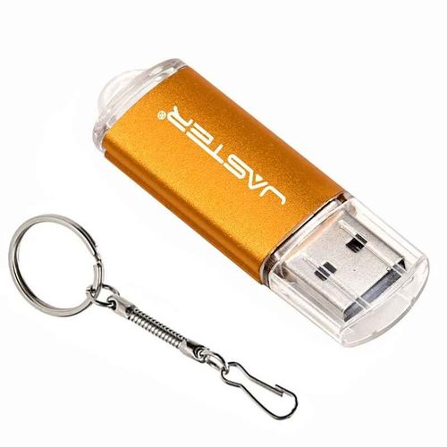 JASTER-Cls USB 2.0 en plastique pour ordinateur portable,cl USB professionnelle,porte-cls gratuit,cl USB noire- Yellow-4 GO-B