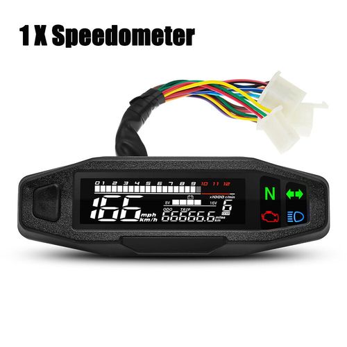 Jauge D'odomcirculation Pour Moto,Compteur De Vitesse Universel,Compteur D'huile,Panneau De Tachymtre Lcd tanche Avec Indicateur Lumineux Led,12v - Type 1 X Speedometer