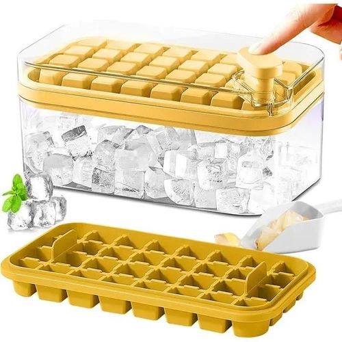 Jaune - Bac  Glaons - Non Spcifi - 64 Bacs En Silicone - Libration Facile - Couleur Jaune - 1x1 Pouce