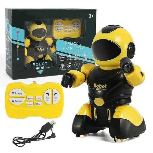 jaune - Robot Intelligent RC pour enfants, jouet  programmation infrarouge avec lumire LED, tlcommande, jouets pour garons, cadeaux de nol