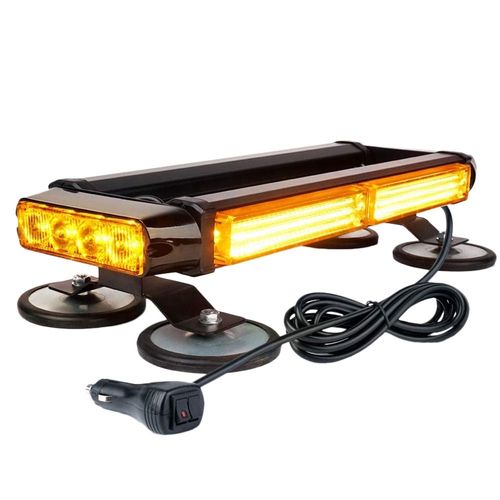 Jaune / Sur Le Toit Cob Led Barre De Lumire Clignotante Stroboscopique Double 'avertissement De Danger D'urgence Feux De Balise 21 Modes De Flash