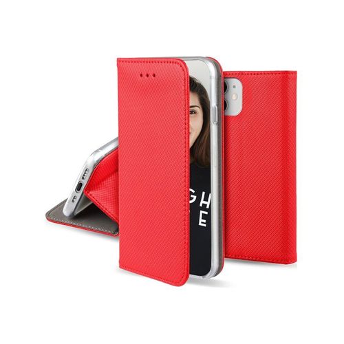 Jaym Colored Edition - tui  Rabat Pour Tlphone Portable - Magntique, Support - Faux Cuir Polyurthane - Rouge - Pour Samsung Galaxy A14 5g