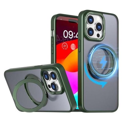 Jaym - Coque De Protection Pour Tlphone Portable - With Rotating Stand Ring - Compatibilit Avec Magsafe - Polyurthanne Thermoplastique (Tpu) - Vert - Pour Apple Iphone 14