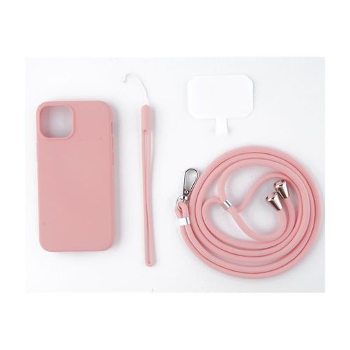 Jaym Pop - Coque De Protection Pour Tlphone Portable - Avec Sangles De Cou Et De Poignet - Silicone Liquide - Rose - Pour Samsung Galaxy A05s