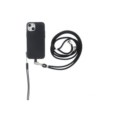 Jaym Pop - Coque De Protection Pour Tlphone Portable - Avec Cou Et Poignet - Silicone Liquide - Noir - Pour Apple Iphone 14 Pro Max