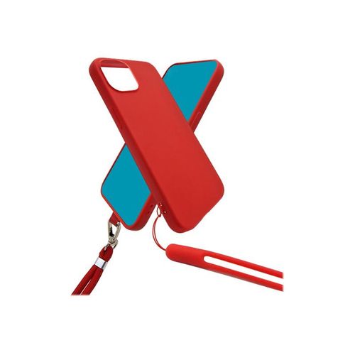 Jaym Pop - Coque De Protection Pour Tlphone Portable - Avec Cou Et Poignet - Silicone Liquide - Rouge - Pour Apple Iphone 14 Pro Max
