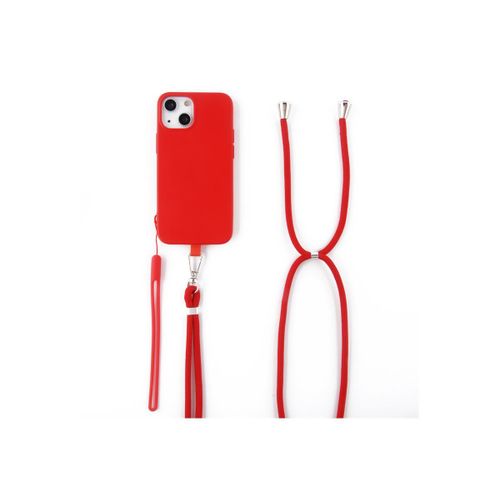 Jaym Pop - Coque De Protection Pour Tlphone Portable - Avec Sangles De Cou Et De Poignet - Silicone Liquide - Rouge - Pour Samsung Galaxy A05s