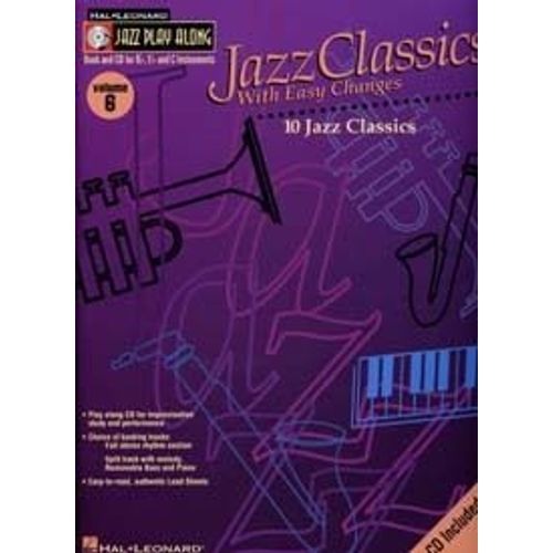 Jazz Classics With Easy Changes Jazz Play-Along Volume 6 Book/Online Audio