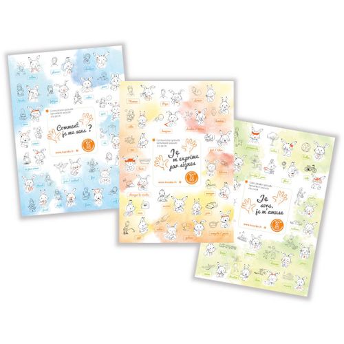 Je M'Exprime Par Signes - 3 Posters Pour Apprendre  Signer Avec Bb   de Kazuko 