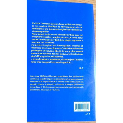 Je Me Demande -  Quelle Heure Se Couchait Marcel Proust ?    Format Beau livre 