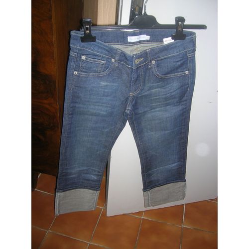 Jean Cache-Cache Pantacourt Coton 36 Bleu