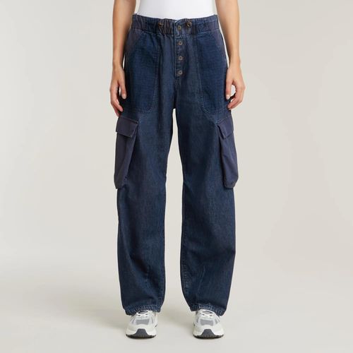 Jean Cocoon En Tissus Mlangs - Bleu Fonc - Femmes