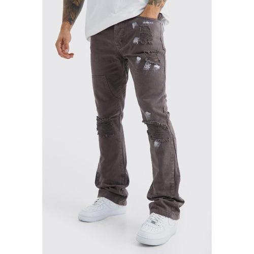 Jean Skinny Surteint  Taches De Peinture Homme - Gris - 32r, Gris