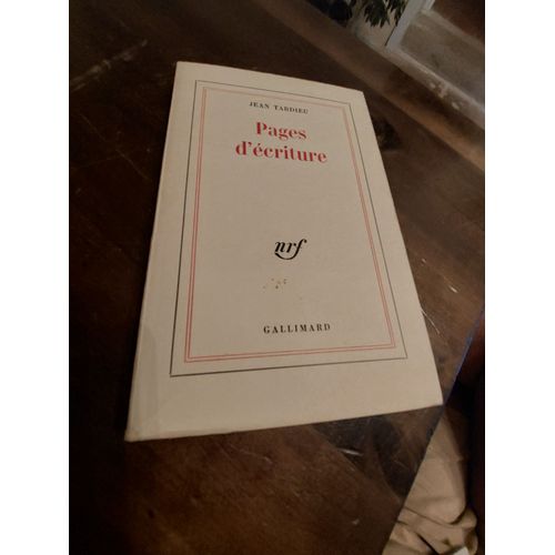 Jean Tardieu Pages D Ecriture Nrf Blanche 1967 dition Originale   
