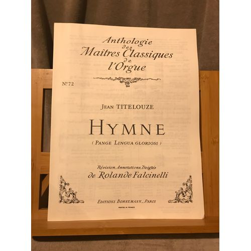 Jean Titelouze Hymne Pangue Lingua Partition Orgue Anth. Bornemann Falcinelli