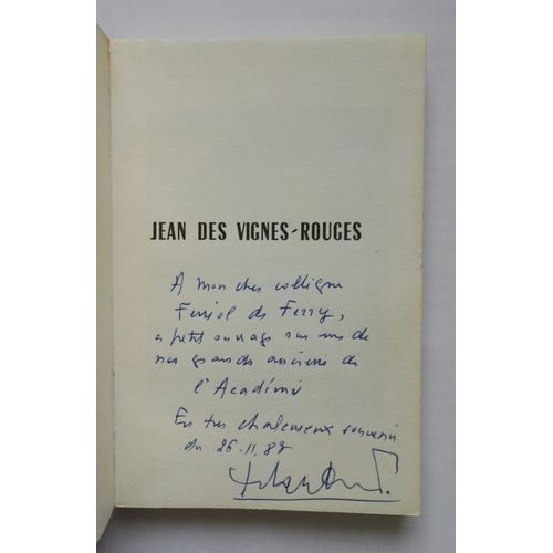 Jehan Despert Jean Des Vignes Rouges Avec Un Envoi Autographe Sign 1961 Editions Dangles